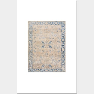 Beige and blue Persian rug Posters and Art